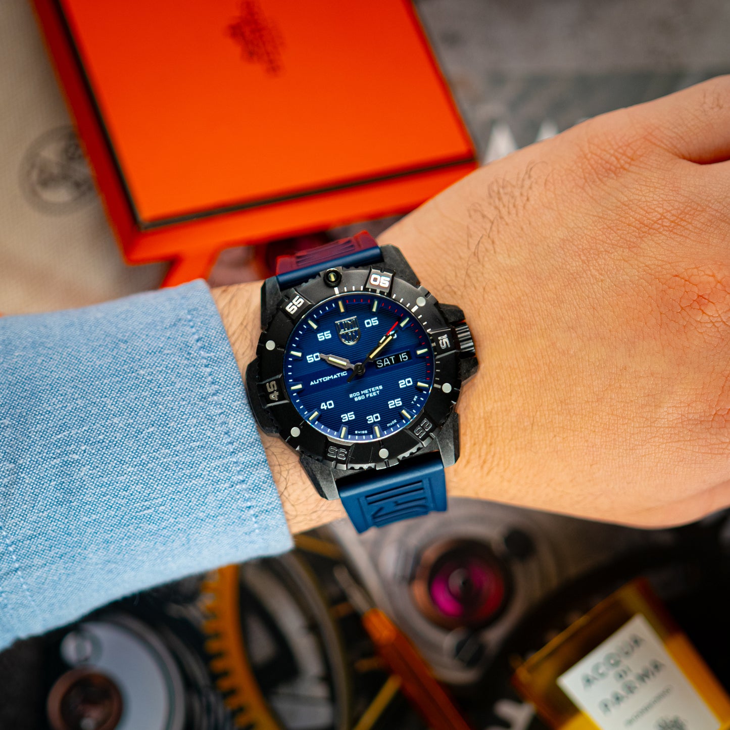 Luminox Master Carbon Automatic Blue Rubber 45mm