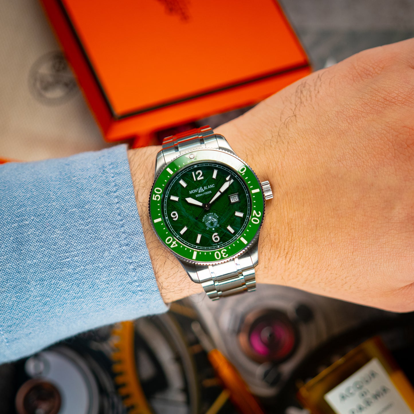 Montblanc 1858 Iced Sea Automatic Date Green Dial 41mm