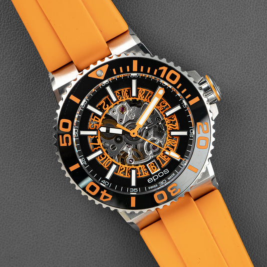 Epos Sportive Diver Skeleton Black Orange 43mm