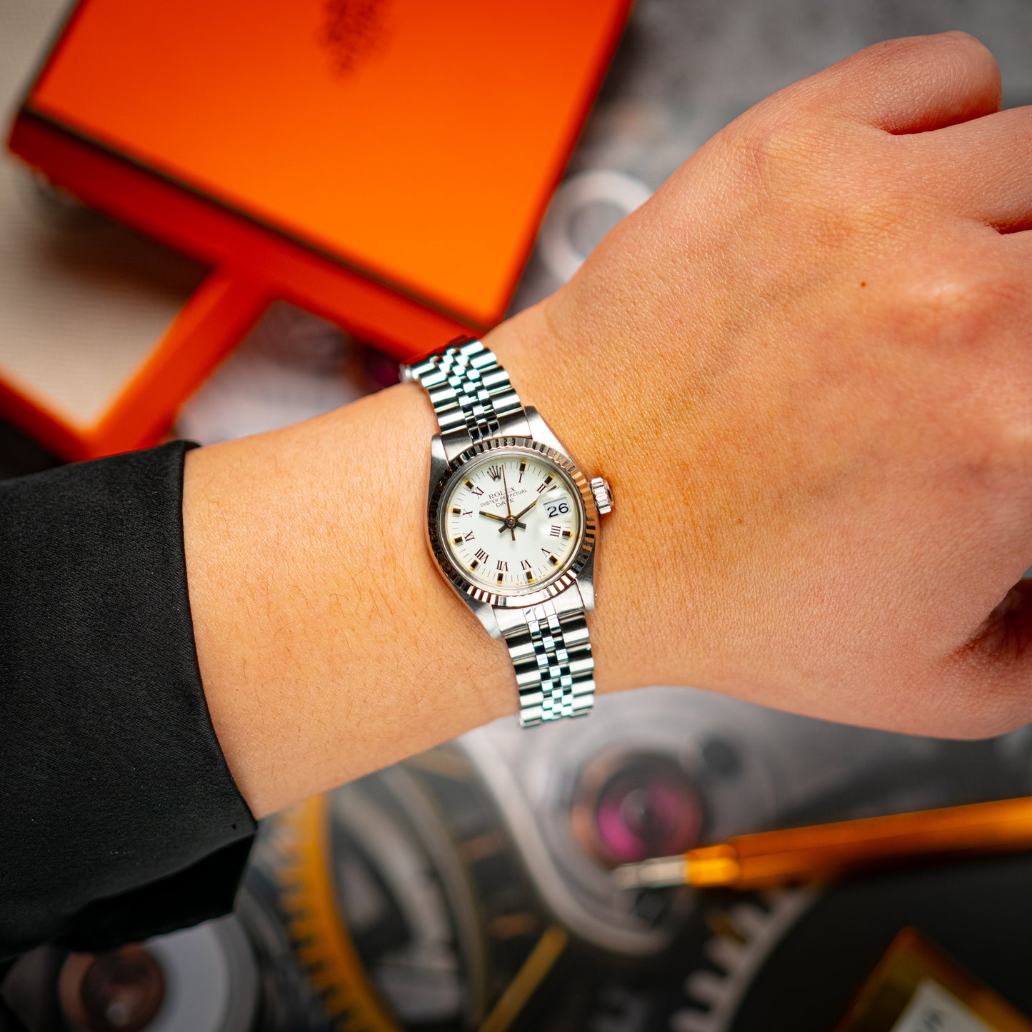Rolex Lady-Datejust 6917 White Roman Dial 26mm