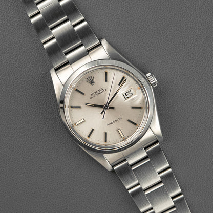 Rolex Oysterdate 6694 Precision Silver Dial 34mm
