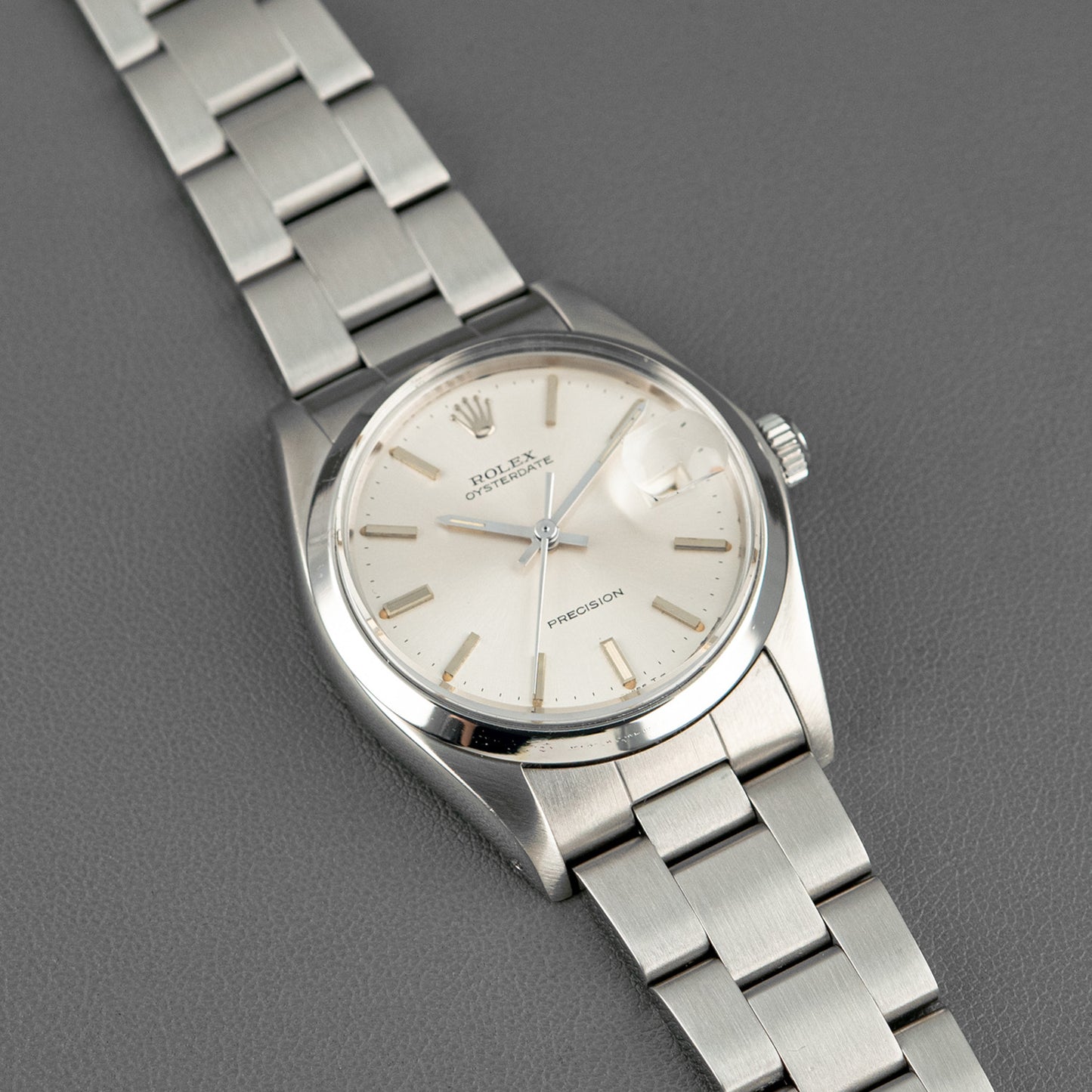 Rolex Oysterdate 6694 Precision Silver Dial 34mm