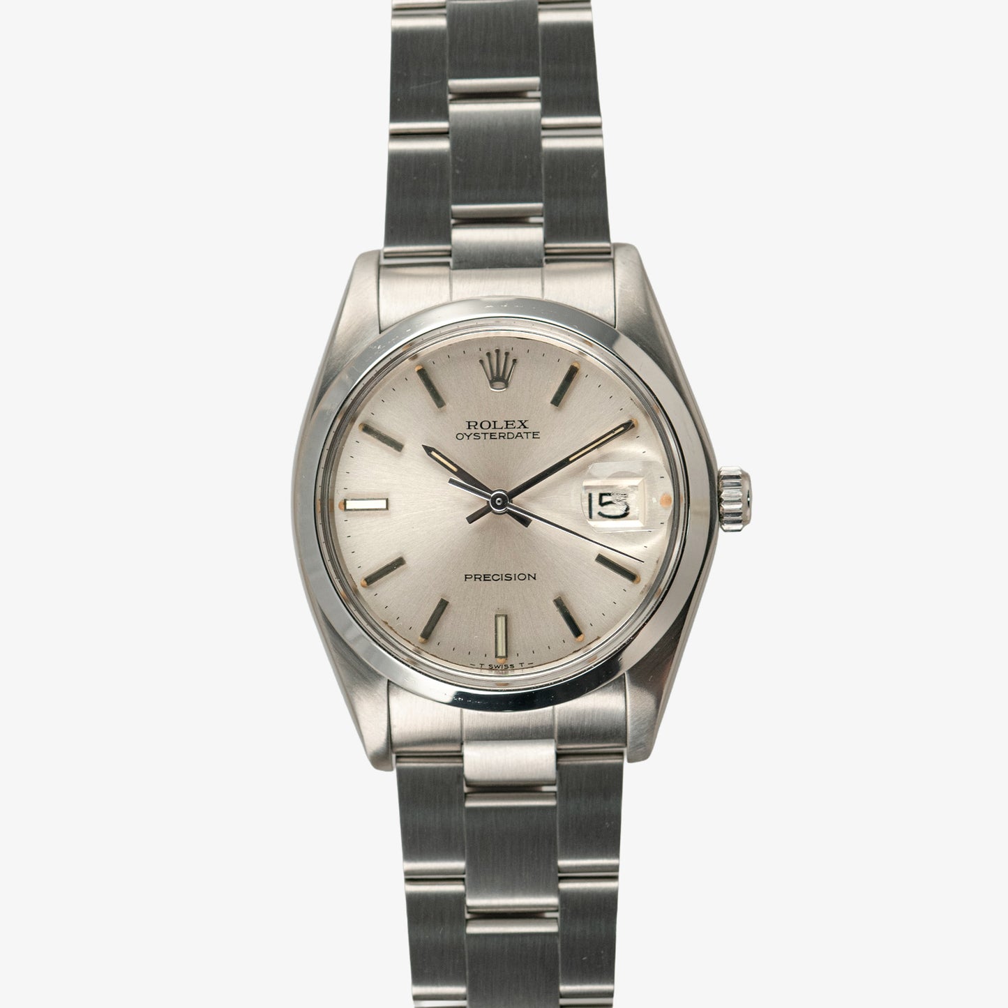 Rolex Oysterdate 6694 Precision Silver Dial 34mm