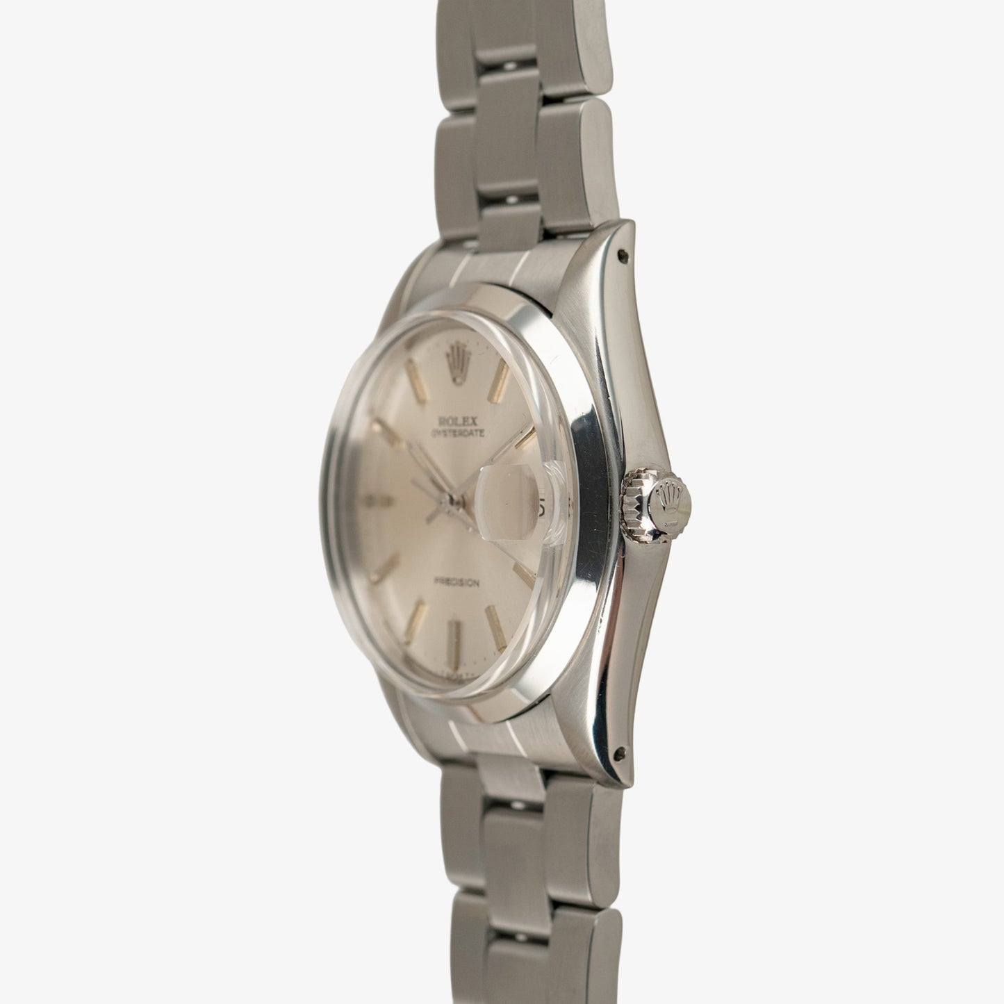Rolex Oysterdate 6694 Precision Silver Dial 34mm