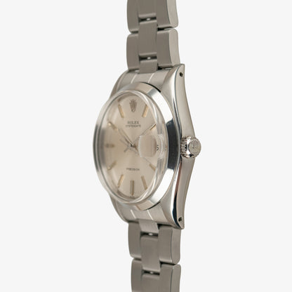 Rolex Oysterdate 6694 Precision Silver Dial 34mm