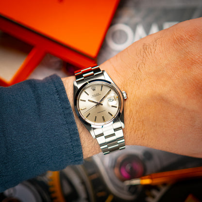 Rolex Oysterdate 6694 Precision Silver Dial 34mm