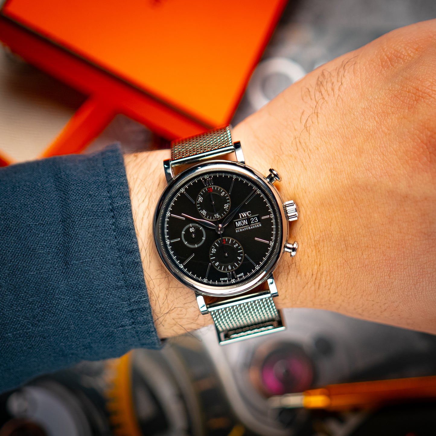 IWC Portofino Chronograph Black Dial Mesh 42mm