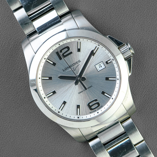 Longines Conquest Quartz Silver Dial 41mm