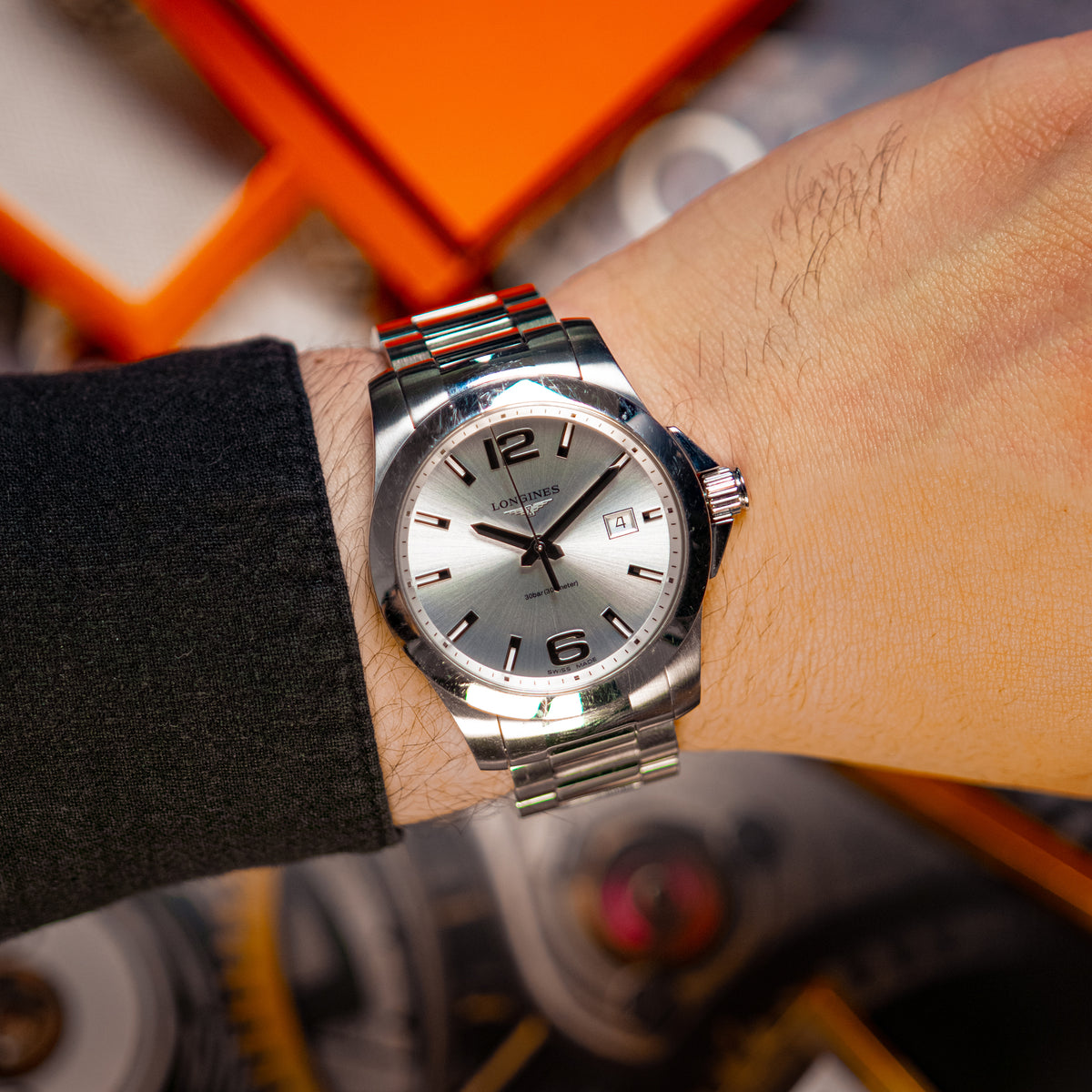 Longines Conquest Quartz Silver Dial 41mm