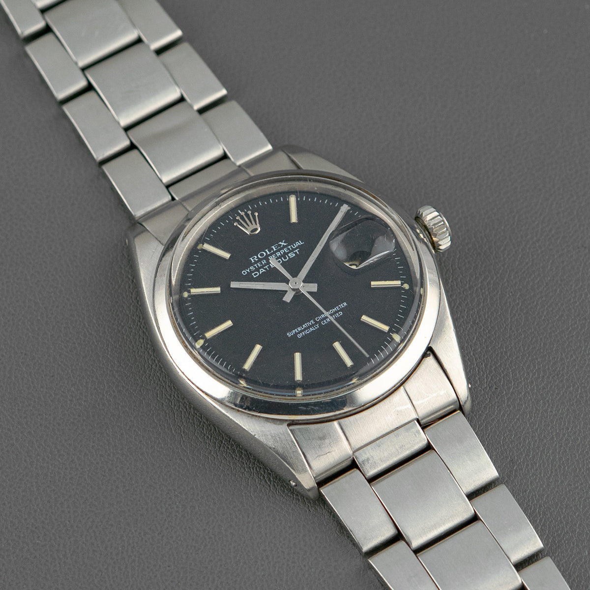 Rolex Datejust 1600 Automatic Smooth Bezel Black Dial 36mm