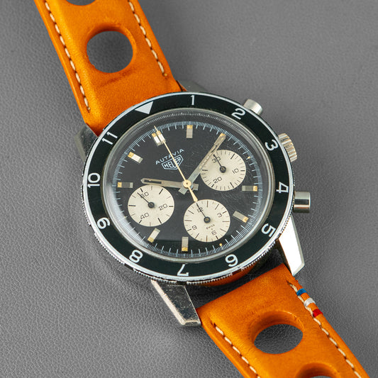 Heuer Autavia Vintage Manual Chronograph Black 39mm