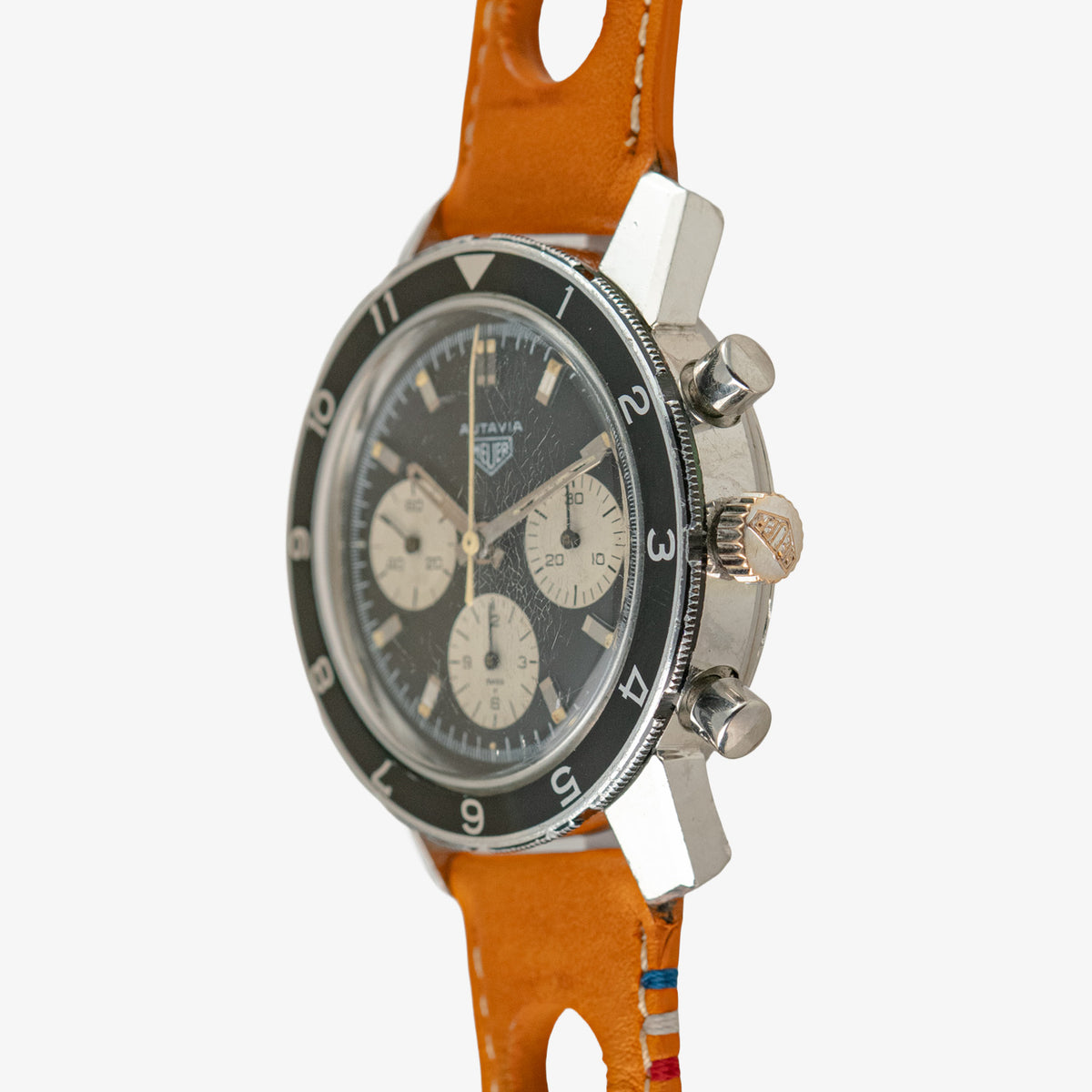 Heuer Autavia Vintage Manual Chronograph Black 39mm