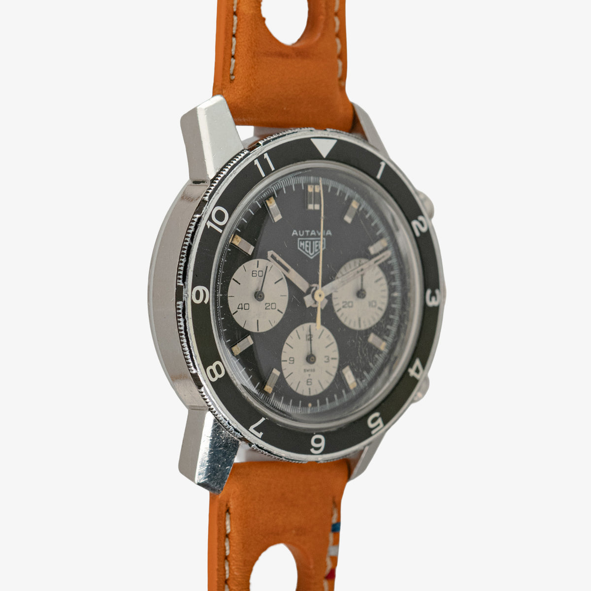 Heuer Autavia Vintage Manual Chronograph Black 39mm