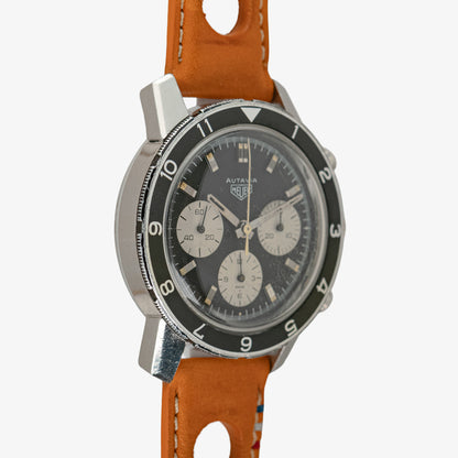 Heuer Autavia Vintage Manual Chronograph Black 39mm