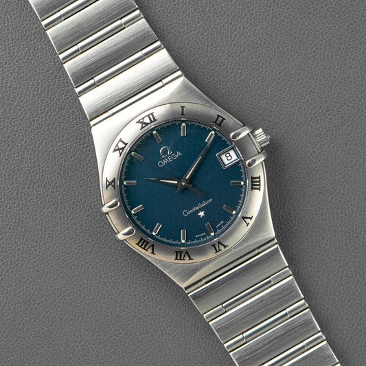 Omega Constellation Date Quartz Blue Dial 33.5mm