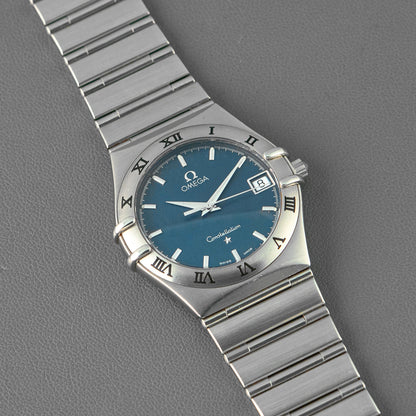 Omega Constellation Date Quartz Blue Dial 33.5mm