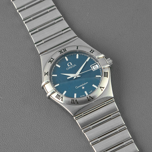 Omega Constellation Date Quartz Blue Dial 33.5mm