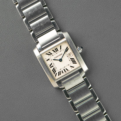 Cartier Tank Française 2465 Quartz White Dial 25mm