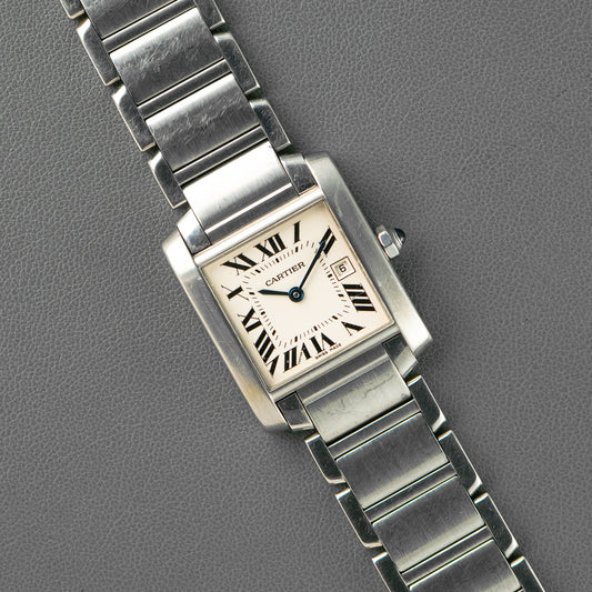Cartier Tank Française 2465 Quartz White Dial 25mm