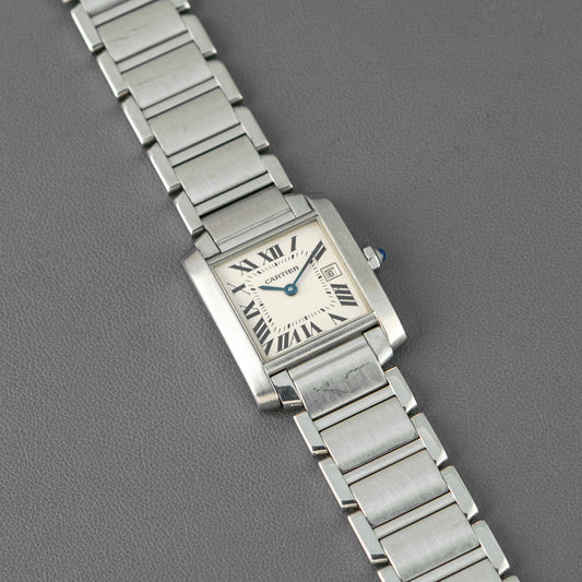 Cartier Tank Française 2465 Quartz White Dial 25mm