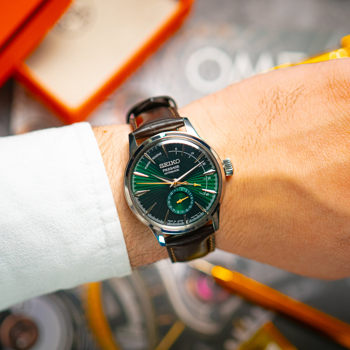 Seiko Presage Cocktail Time Power Reserve Green Dial 40.5mm