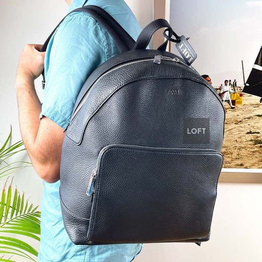 Hugo Boss mochila de cuero