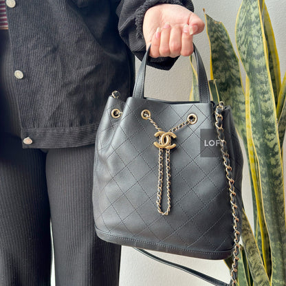 Chanel Bucket Bag Lambskin & Gold Metal