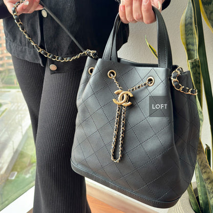 Chanel Bucket Bag Lambskin & Gold Metal