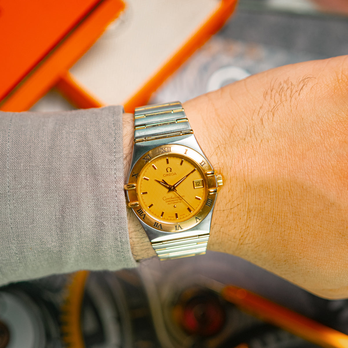Omega Constellation Manhattan Two-Tone Champagne Dial 35.5mm