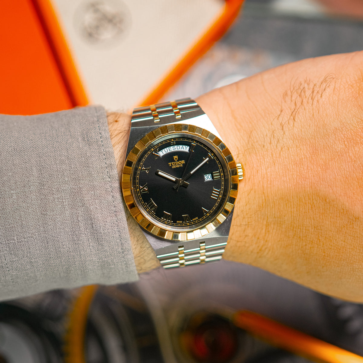 Tudor Royal Two-Tone Day-Date Black Dial 41mm