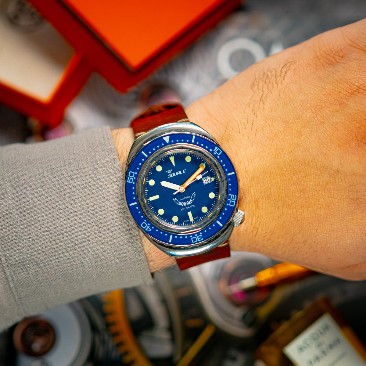 Squale 2002 101 Atmos Automatic Blue Dial 2002A 44mm