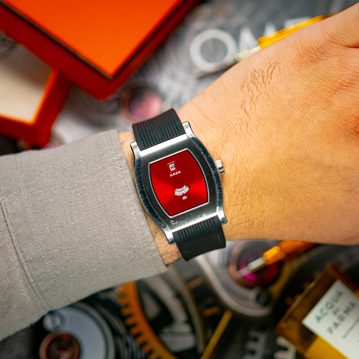 Maen Grand Tonneau Red Dial Automatic 34mm