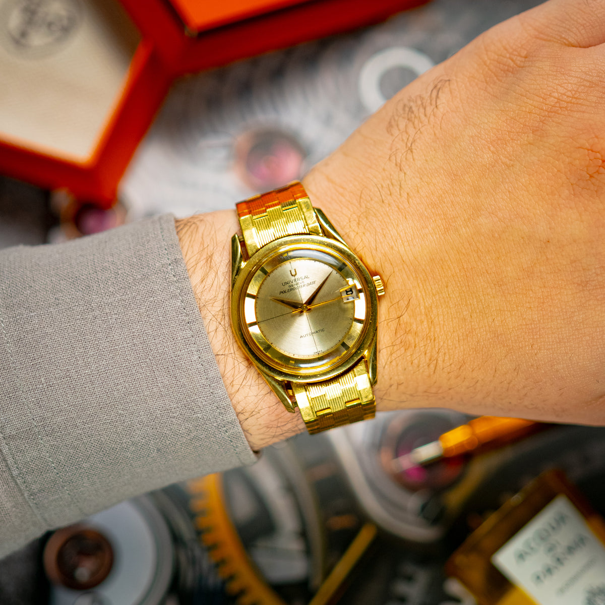 Universal Genève Polerouter Date Automatic Gold Capped 35mm