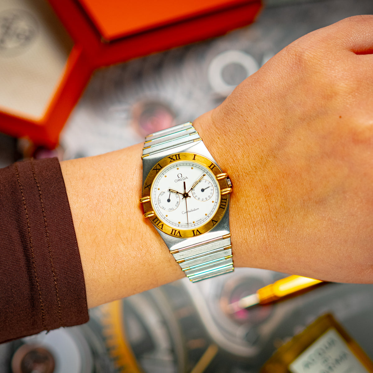 Omega Constellation Manhattan Day-Date Two-Tone Quartz 33mm