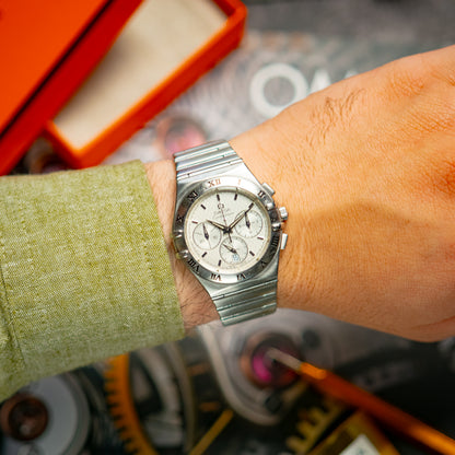 Omega Constellation Double Eagle Chronograph Silver Dial 39mm