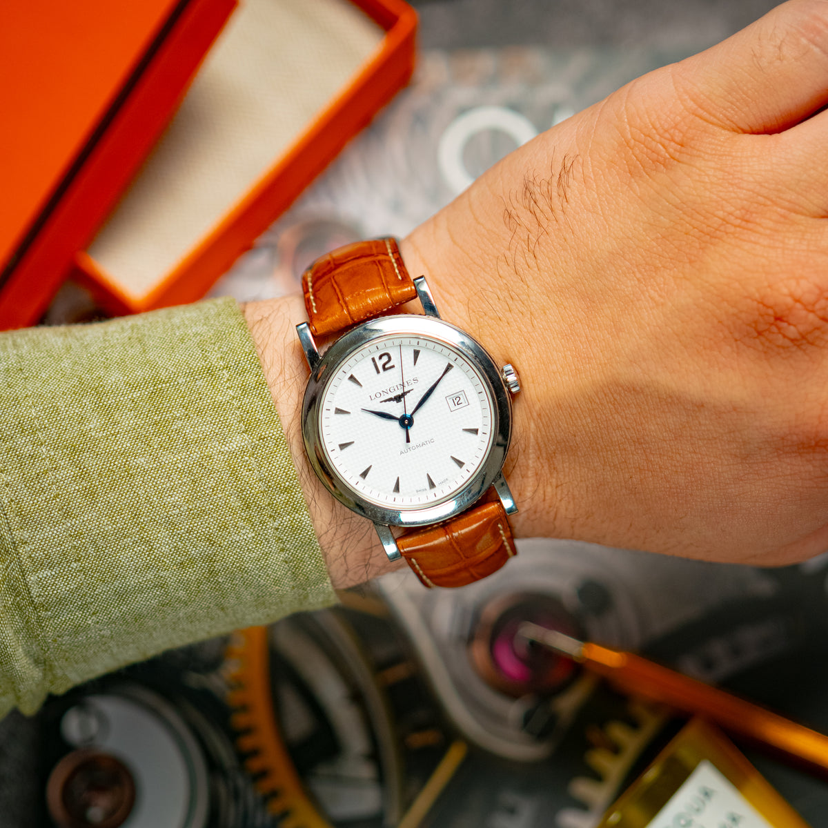 Longines Clous de Paris Automatic Silver Dial 40mm