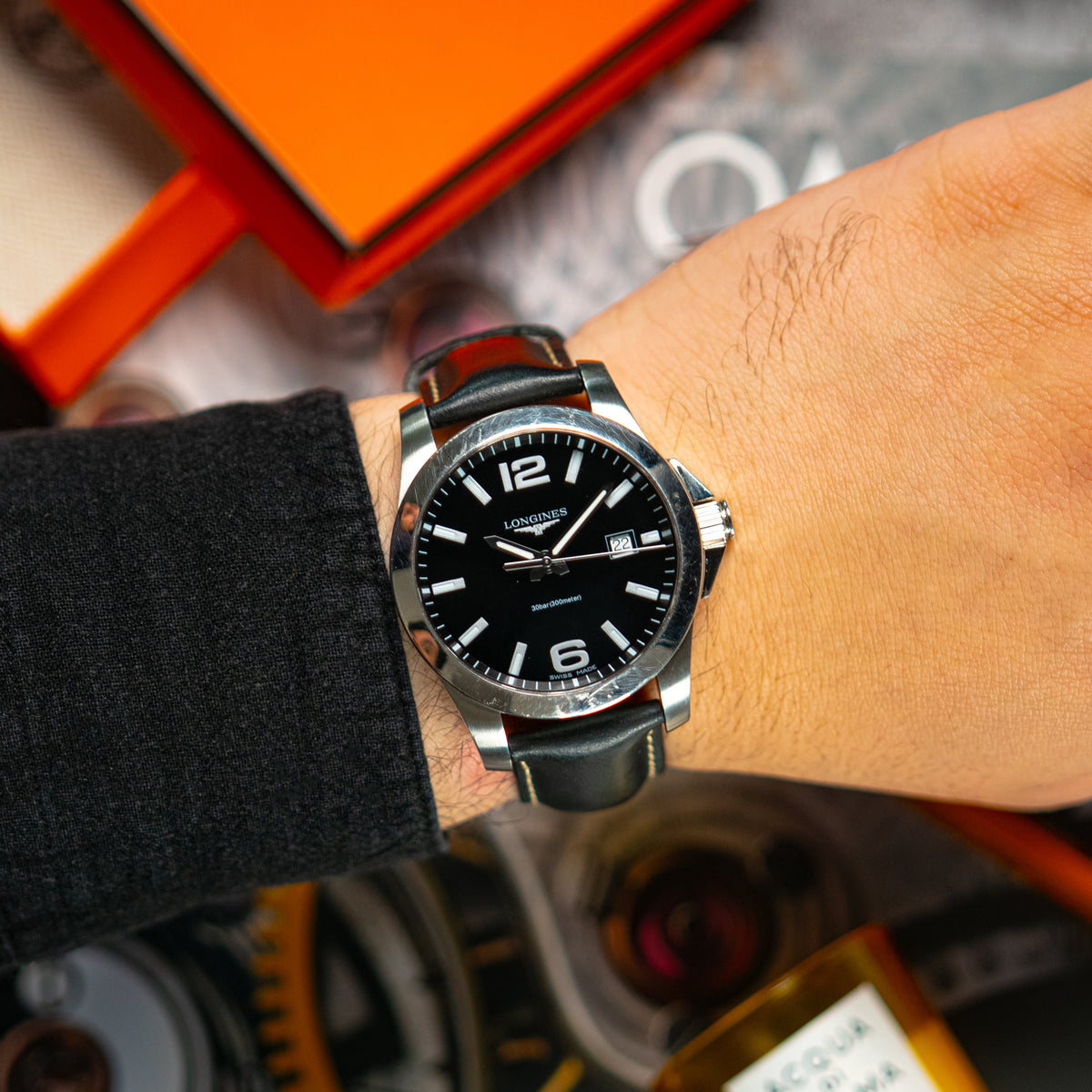 Longines Conquest Quartz Date Black Dial 42mm