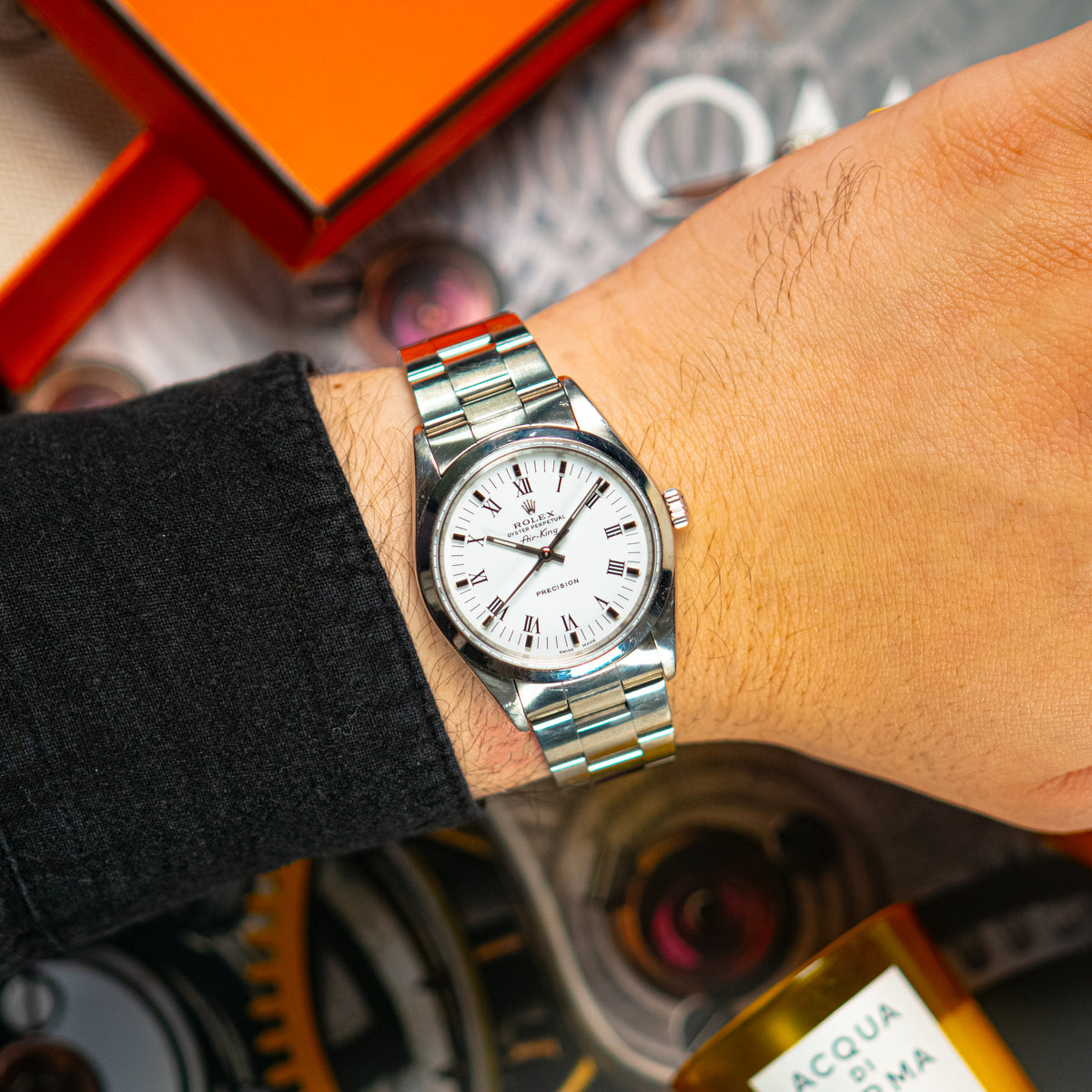 Rolex Air-King Precision 1400 White Roman Dial 34mm