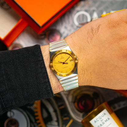 Omega Constellation Manhattan Two-Tone Champagne Dial 33mm