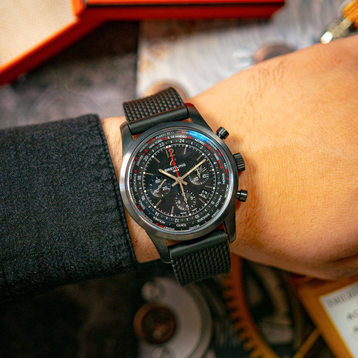 Breitling Transocean Unitime Pilot World Time Chronograph 46mm