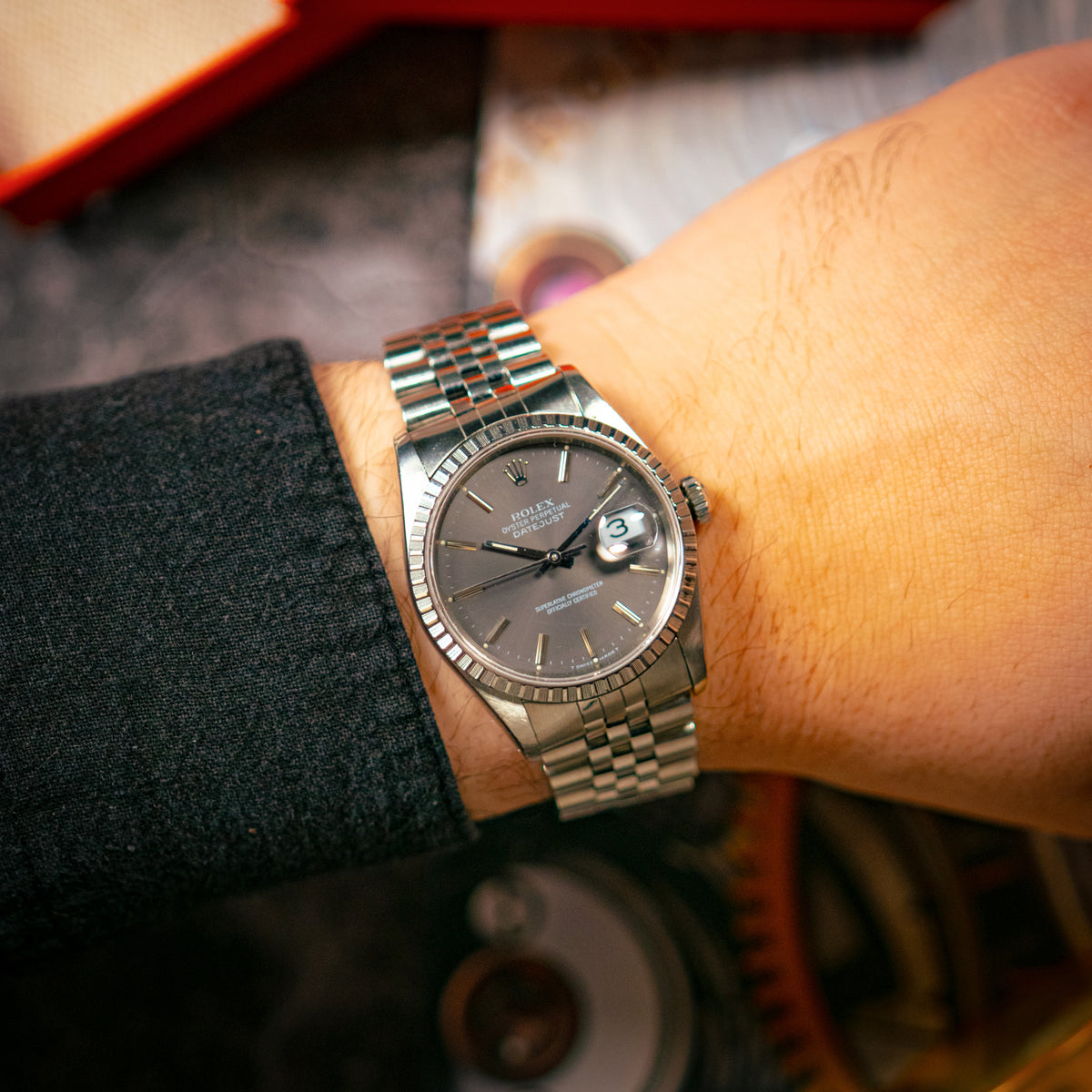 Rolex Datejust Jubilee 16220 Grey Dial 36mm