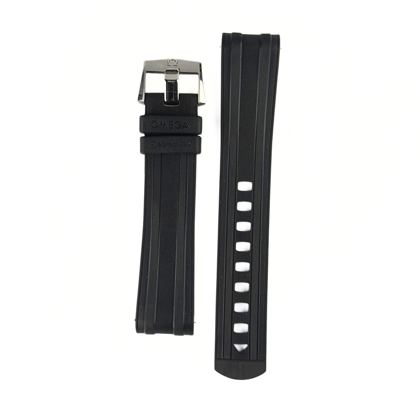 Correa Omega Diver 300 Caucho negro con Hebilla