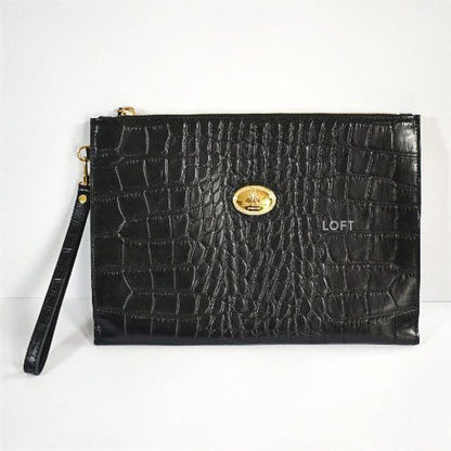 Roberto Cavalli Clutch Grande Cuero Negro