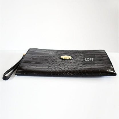 Roberto Cavalli Clutch Grande Cuero Negro