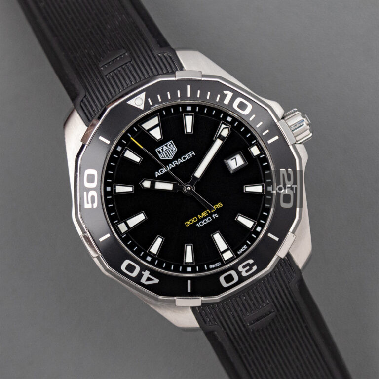 TAG Heuer Aquaracer Quartz Black Dial Rubber 43mm - LOFT